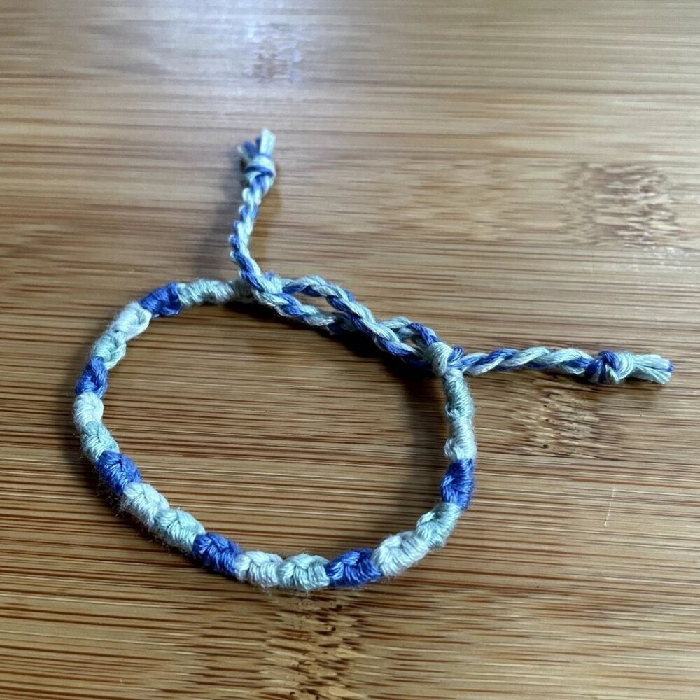 Handmade Melanie Woven Bracelet OS Blue Women Cotton Thread Friendship